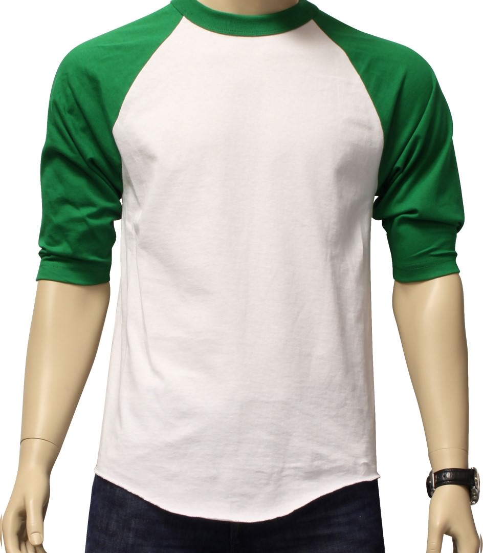 DealStock Men's Plain Raglan Shirt 3/4 Sleeve Baseball Jersey